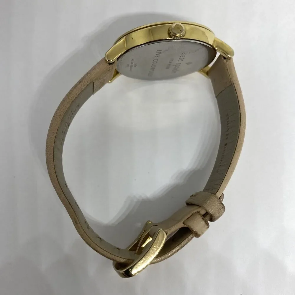 Kate Spade New York 0073 Women's Beige Leather Analog Dial Quartz Watch GE558